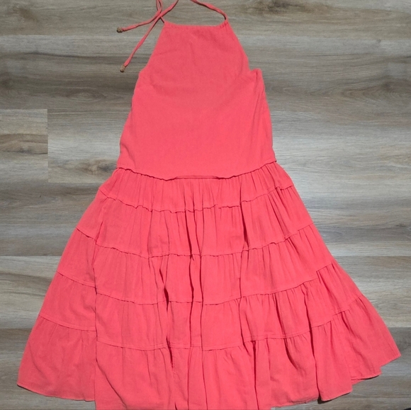 NWOT Free People Endless Summer Moonlight Chic Coral Halter Maxi Dress Size XS - Picture 16 of 16